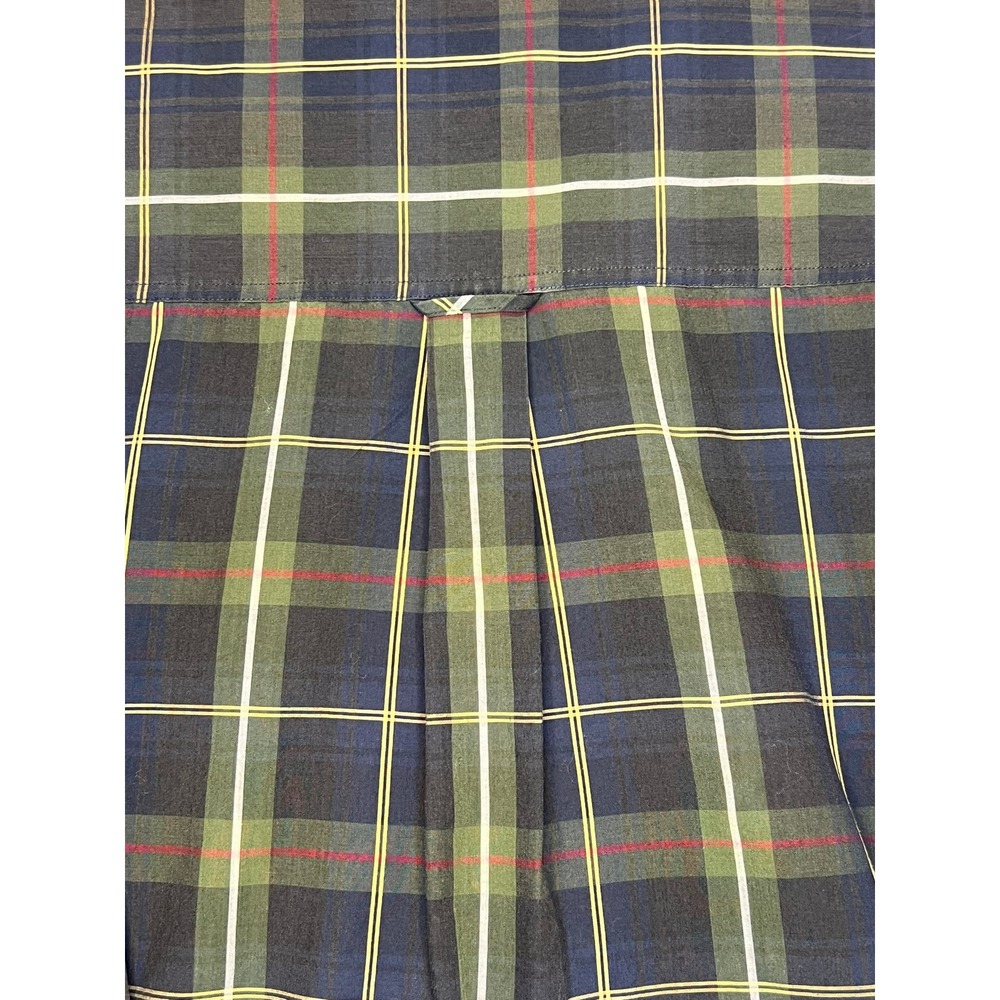 EUC Vtg Chaps Ralph Lauren Mens XL Plaid Button Down Green/Navy Long Sleeve - Picture 4 of 6